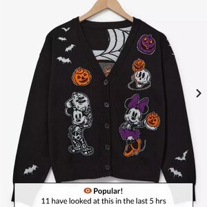 Black Halloween-Themed Women's Cardigan
